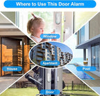 SanJie Window Alarm Sensors Door Alarms for Home Security Volume Ajustable 0-120 DB Pool Door Alarms for Kids Safety with 4 Modes Open Alarm/Close/Dingdong/Reminder Burglar Alert (5 Pack)