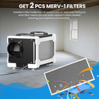CADPXS Crawlspace Dehumidifier, 145 Pints Commercial-Grade Dehumidifier with Drain Hose for Crawl Spaces, Basements, Industrial and Water Damage Use, Large Capacity, Auto Defrost, Memory Restart, cETL