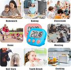 ZILLEEN Classroom Timer for Kids Teachers 6 Pack Digital Timers, Blue & Pink