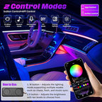 Acrylic Interior Car LED Strip Lights,Colorful 6-in-1 Car Ambient Lighting Kit, with Wireless APP Control, 622 LED Fiber Optic Strip Lights for Cars, Supports Neon Sync with Music DIY Mode.