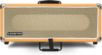 Sound Town Vintage 3U Amp Rack Case, 12.5" Depth with Rubber Feet, Dust Cover, Kickstand, Orange (STVRC-3OR)