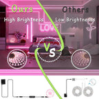 Pink Led Lights Strip Valentines Galentines Day Decor Rope Lights Easy DIY Princess Bedroom Cuttable Strip Lights for Baby Room Bathroom Living Room Kitchen Ceiling Wall Vanity Mirror Decoration