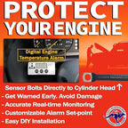 Engine Guard, Single Temperature Kit - Vehicle Temperature Monitor & Audible Alarm, Overheating Protection Alarm