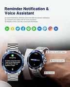SOUYIE Smart Watch for Men,1.43''AMOLED Screen with 24 Hours Healthy Monitor, 100+ Sports Modes Fitness Tracker Watch, High-Capacity Battery Pedometer Calorie Smartwatch Compatible Android iOS