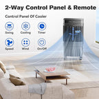 Auertech 8.2 Gal Swamp Cooler, 2800 CFM Portable Evaporative Air Cooler with 3 Speeds, Remote, 12H Timer, 120°Oscillation, Portable Air Coolers for Room, Garage, Bedroom