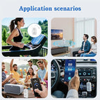 2026 Upgraded Airplane Bluetooth 5.4 Adapter with aptX Adaptive, ElecMoga Airplane Travel Essentials Supports 2 AirPods or Headphones, 2-in-1 AUX Wireless Transmitter Receiver for Gym, TV, Car, White