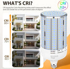 XYCN 2 Pack 240W Corn LED Light Bulb Fanless,5000K Daylight(2400 Watt Equivalent) E26/E39 Large Mogul Base LED Cob Lamp 34,800LM for Outdoor Indoor Garage Warehouse Factory Workshop Street Backyard