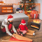 16" Small Electric Fireplace Heater - Desk Space Heater with Realistic Led 3D Flames, Freestanding Fire Places Electric Fireplace Heater for Indoor Use, 750 | 1500w, Overheating Protection
