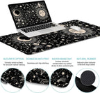 LIMKRIAN Sun Moon Mouse Pad Set Desk Mat Pad, XXL Large Gaming Mouse Pad with Wrist Rest, Ergonomic Mouse Pad, Keyboard Wrist Rest, Coaster, Home Office Desk Accessories Decor Supplies, Boho Abstract