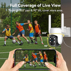 HUEVUE 4G LTE Cellular Security Camera Wireless Outdoor, 2K No WiFi Security Cellular Camera Solar Powered with Color Night Vision, PIR Motion Sensor AI Tracking for Farm/RV Update