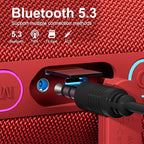 YOLOEMOT Waterproof Bluetooth Speaker, Wireless Shower Speaker with 24W Loud Stereo Sound and Bluetooth 5.3, Enhanced Bass, TWS Pairing, IPX7 Waterproof, 12 Hours of Playtime for Home/Outdoor (Red)