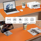 Aothia Leather Desk Pad Protector, Mouse Pad, Office Desk Mat, Non-Slip PU Leather Desk Blotter, Laptop Desk Pad, Waterproof Desk Writing Pad for Office and Home (36" x 17", Hermes Orange)