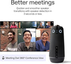 Meeting Owl 4+ 360-Degree, 4K Smart Video Conference Camera, Microphone, and Speaker (Automatic Focus, Zooming, Noise Equalizing, Certified for Microsoft Teams)