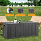 NUNU LAB 220 Gallon Outdoor Storage Box Waterproof, Outside Package Delivery Deck Boxes with Lockable Lid, Backyard Storage Bin For Garden Tools, Patio Cushions, Black