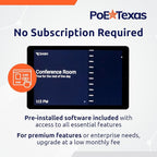 PoE Texas 8" Touchscreen Meeting Room Scheduler Tablet (No Subscription Required) - Plug and Play PoE Office Conference Room Scheduler - Digital Display Syncs with Business Calendar