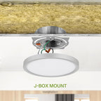 ASD LED 7" Round Flush Mount Ceiling Light Fixture, Low Profile Surface Lighting | 5CCT, Dimmable, Ultra-Thin, ETL Listed | 15W 1260LM 2700-6000K 120V | Kitchen, Bedroom, Hallway Lamp | Nickel