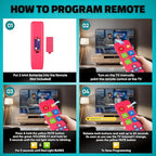 EZclicker Plus Big Button Universal TV Remote (Pink) Simple Easy to Use, Works with Major TV Brands (2xAAA Batteries Not Included)