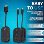 ClearClick Present+Share (USB-C Edition) - Wireless Presentation & Video Broadcasting System for Laptops & Smartphones (2 USB-C Transmitters, 1 HDMI Receiver)