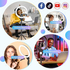 Sensyne 14'' Selfie Ring Light with 62'' Tripod Stand and Phone Holder, LED Selfie Circle Light for Live Stream/Recording/Photography/YouTube/TikTok