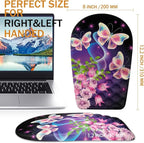 BOCHEERY Ergonomic Mouse Pad Wrist Support,Upgrade Mousepad with Massage Design,Non-Slip PU Base Desktop Mouse Pads for Pain Relief, Computer, Office & Home,12 x 8 in（F-Butterfly with Flower）
