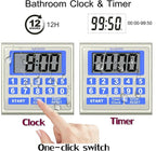 NUOSWEK Digital Timer Waterproof Shower Timer Shower Clock Direct Digit Entry Bathroom Kitchen Timer with Strong Magnet and Large LCD Display (Waterproof 13 Key)