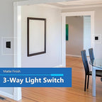 LIDER Balck Minimalist Decorator Switch, Frameless Paddle Light Switch, On/Off Rocker Switch, 3-Way, Residential Grade, 3 Wire 15A 120-277VAC, 10 Pack