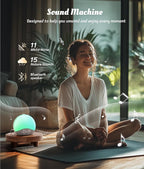 ecozy Sunrise Alarm Clock, White Noise Sound Machine, Alarm Clock for Bedrooms, 26 Soothing Sounds, 17 Night Lights, Bluetooth Speaker, Wake Up Sunlight for Heavy Sleepers, Adults, Kids