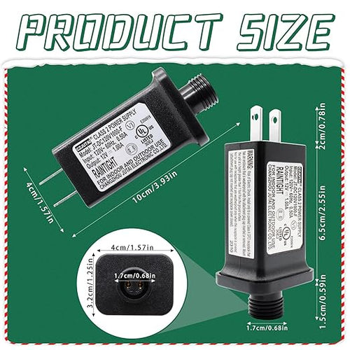 12V 1A Replacement LED Transformer Model JT-DC120V1000-F Class 2 Power Supply IP44 LED Light Controller Low Voltage Transformer for Christmas String Light Inflatable Decorations