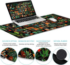LIMKRIAN Book Mouse Pad Set Large Desk Matt for Desktop, Ergonomic Mouse Pad with Wrist Rest, Gaming Mouse Pad Wrist Support Keyboard Mat Cup Coaster Set Cute Office Desk Decor Accessories