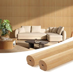 OUZUGIE 2 Pack 96x24 Inch Natural Bamboo Wall Panel – Twinned Carbides Pole Wrap Paneling for Walls, Ceilings, Cabinets, Furniture – Ideal for Bedroom, Living Room & Office DIY Decor