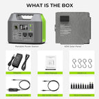 Portable Solar Generator, 300W Portable Power Station with Foldable 60W Solar Panel, 110V Pure Sine Wave 296Wh Lithium Battery Pack for Home Use RV Van Outdoor Camping, Foldable Panel included