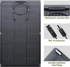 ALLPOWERS SF100 100W Flexible Solar Panel,Ultra-Thin 3mm Bendable Monocrystalline Solar Charger,25% Efficiency IP68 Waterproof for RV Roof,Camping,Marine Use,Compatible