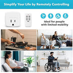 HBN Remote Control Outlet with 100FT RF Signal, Wireless On Off Switch Plug for Household Appliances, Battery Included, 15A/1875W(3 Outlets + 1 Remote)