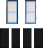 Nispira AER1 Filter Replacement for Holmes Air Purifier HAPF30AT HAP242-NUC, Odors Dust VOCs Remover, Total Air 2 True HEPA 4 Carbon Booster, 1.2 x 10 x 4.6 Inches