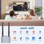 VJZFA Wireless Display Adaptor - 1080p Wireless HDMI Display Dongle Adapter, Plug and Play, for Laptop, PC, Smartphone to HDTV Projector Monitor
