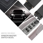 BASIKER Master Power Window Switch and Bezel Driver Side and Window Bezel Passenger Side Replacements for 2002-2010 Dodge Ram 1500 2500 3500, Grey