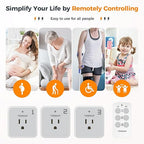 Remote Control Outlet Plug, TESSAN Wireless Light Switch Kit Indoor for String Lights, Lamps, Home Small Appliances, Wireless Power Socket 100ft RF Range, 15A/1875W (1 Remote and 3 Outlets)