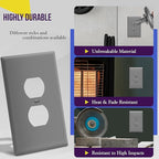ENERLITES Duplex Receptacle Outlet Wall Plate, Jumbo Electrical Outlet Covers, Gloss Finish, Oversized 1-Gang 5.51" x 3.50", Polycarbonate Thermoplastic, 8821O-GY-10PCS, Gray, 10 Pack