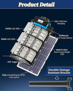 Ofuray Of-7200W Solar Street Light Outdoor-3000K/4000K/6500K Outdoor Security Flood Light,IP67 Solar Parking Lot Lights Commercial Dusk to Dawn with Remote Control for Yard,Residential