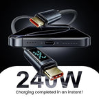 toocki USB C Cable [2Pack,6.6ft] 240W Fast Charging Cord with LED Display Compatible with iPhone 17 16 15 Pro Plus Pro Max Air, iPad Pro, Samsung Galaxy S25 S24, Switch, MacBook Air, Pixel