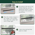 WooFog Adjustable Window Security Bars Vertical, Heavy Duty Sliding Patio Glass Door Lock Bar with Rubber Feet, 17-32 inch Window Safety Stopper for Up and Down Windows -Black 2 PCS Patented
