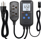 Digital Humidity Controller, Pre-Wired Humidity Controlled Dual Stage Outlets for Mushroom Growing, Reptile, Grow Tent, Humidifier/Dehumidifier