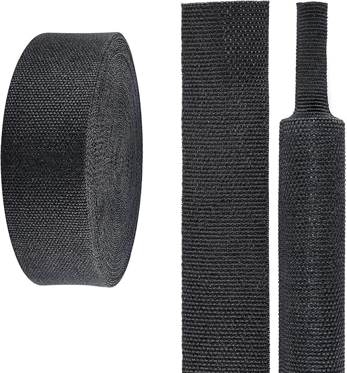Sonoreboom 2 in 1 Heat Shrink Braided Sleeving Fabric Tubing-Ideal fit Irregular Shape Hose/Cable/Wire (1"(25mm), 45FT)