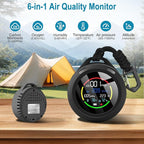 Portable Carbon Monoxide Detectors, 6-in-1 CO Detector, CO/O2/Temperature/Humidity/Altitude/Atmospheric Pressure, Portable Oxygen Detector with Alarm & Color Backlight, for Indoor, Camping, RV,Travel
