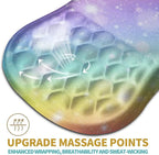 Hokafenle Ergonomic Mouse Pad Wrist Support with Massage Design, Wrist Rest Pain Relief Mousepad with Memory Foam&Non-Slip PU Base, Mouse Pads for Wireless Mouse & Desk (12x8 inch,Rainbow Bubble)