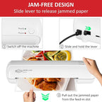 SINCHI 9-Inch Thermal Laminator, 3–5 Mil, 3-Min Warm-Up, Compact Lamination Machine with 10 Pouches, Jam Release Lever, Auto Shut-Off, One-Touch Operation for Home, Office, School