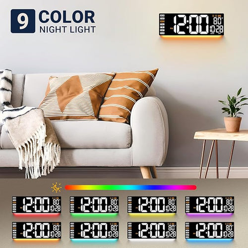 16.5" Large Digital Wall Clock: Wall Mount Decor Clock Large Display for Classroom Dorm Office Game Living Room, House Warming Gifts New Home, Christmas Birthday Gift for Mom Dad Seniors Teen White