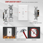 ENERLITES Toggle Light Switch Wall Plate, Gloss Finish, Standard Size 1-Gang 4.50" x 2.76", Unbreakable Polycarbonate Thermoplastic, 8811-W-40PCS, White (40 Pack)