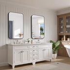 FORBATH Bathroom Mirror for Over Sink 24x40 Inch Black, Rectanglar Wall Mirror with Metal Frame, Rounded Corners for Bathroom, Bedroom, Entryway Decor (Horizontal or Vertical)