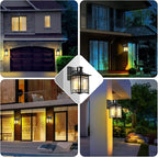 Motion Sensor Outdoor Lights, Dusk to Dawn Light Fixture, Black Wall Sconce Lighting, Front Porch Light, Exterior Lights for House Patio, Outside Door Wall Mount Anti-Rust Lantern